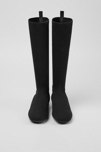 Overhead view of Casi Myra - TENCEL Black TENCEL™ Lyocell High Boots for Women.