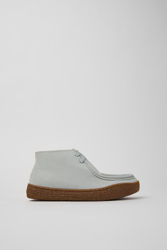 K400813-002 - Peu Terreno - Botines de nobuk gris para mujer.
