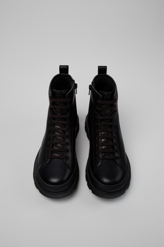 K400816-001 - Brutus+ - Black Leather Mid Boots for Women.