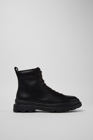 K400816-001 - Brutus+ - Black Leather Mid Boots for Women.