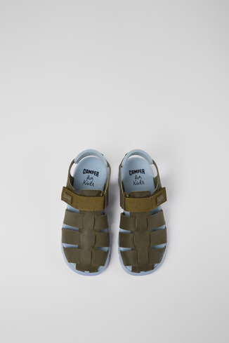 Alternative image of K800242-016 - Oruga - Green leather sandals for kids