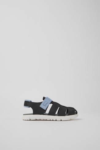 K800242-021 - Oruga - Black leather sandals for kids