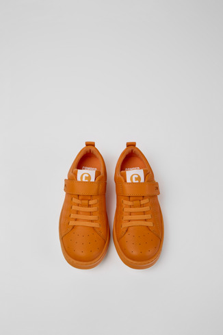 Alternative image of K800247-019 - Runner - Orange leather sneakers for kids