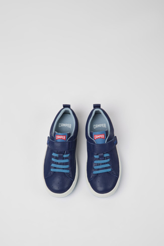 Alternative image of K800247-021 - Runner - Blue leather sneakers for kids