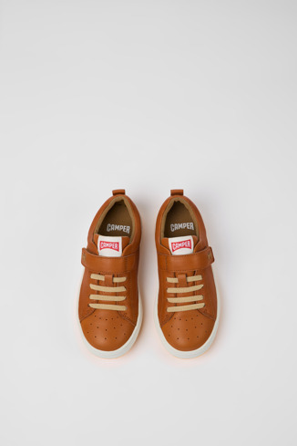 Alternative image of K800247-022 - Runner - Brown leather sneakers for kids