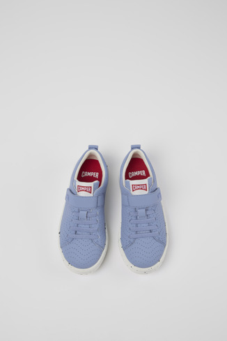 Overhead view of Runner Blue Leather Sneaker