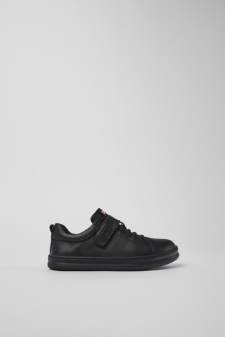 K800319-001 - Runner - Schwarzer Sneaker aus Leder und Textil