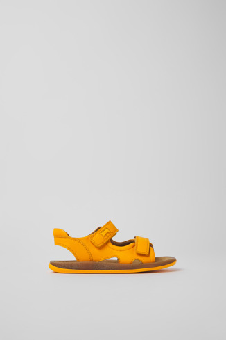K800333-013 - Bicho - Orange leather sandals for kids