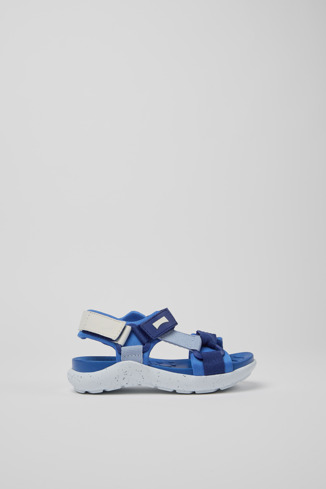 Side view of Wous Blue sandals for kids