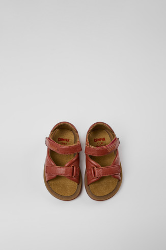 Alternative image of K800362-007 - Bicho - Red leather sandals for kids