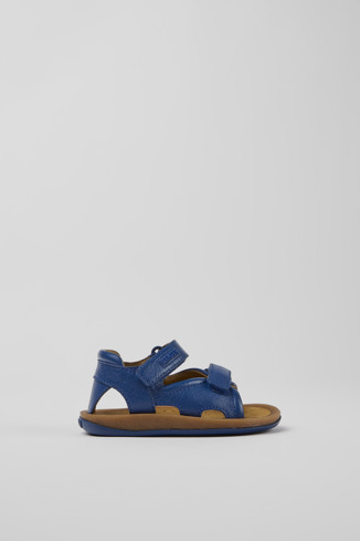 K800362-008 - Bicho - Blue leather sandals for kids