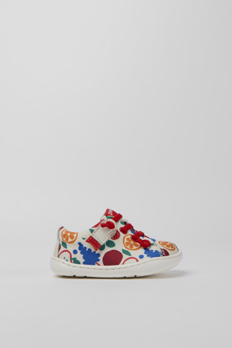 Side view of Peu Multicolored recycled PET shoes for kids