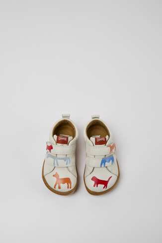 Twins Zapatos blancos estampados de piel para niños