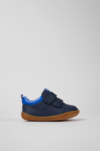 Side view of Peu Blue Leather Sneaker