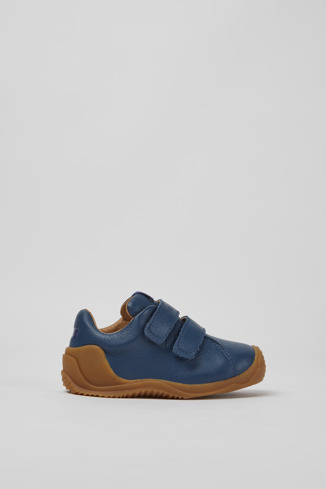 Side view of Dadda Blue leather sneakers