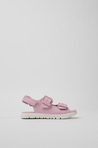 K800429-006 - Oruga - Pink leather sandals for kids