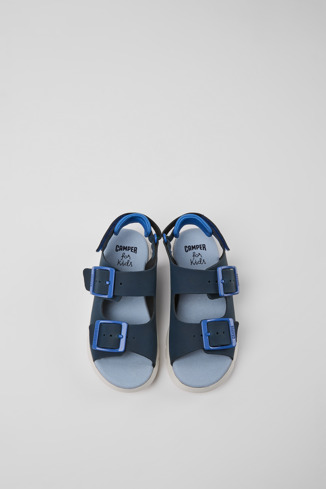 Alternative image of K800429-009 - Oruga - Blue leather sandals for kids