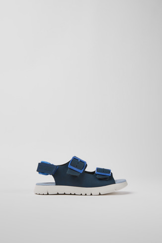 K800429-009 - Oruga - Blue leather sandals for kids