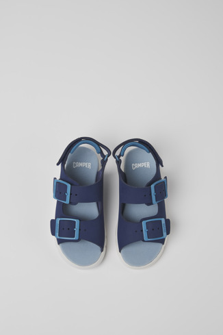 Alternative image of K800429-011 - Oruga - Blue leather sandals for kids