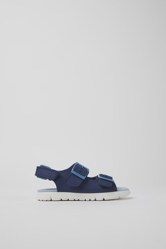 K800429-011 - Oruga - Blue leather sandals for kids