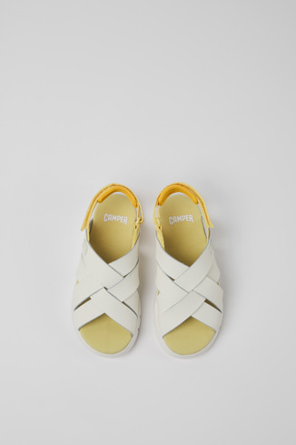 Alternative image of K800430-011 - Oruga - White leather and textile sandals for kids
