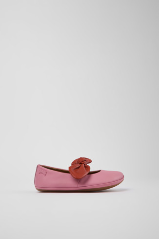 Side view of Right Pink and red ballerinas for kids