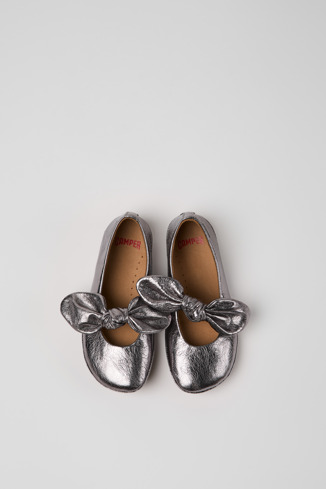 Right Nina Zilveren leren ballerina's voor kinderen.