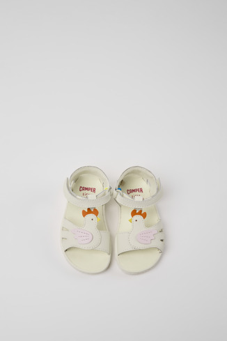 Alternative image of K800471-001 - Miko - White, pink, and yellow leather sandals