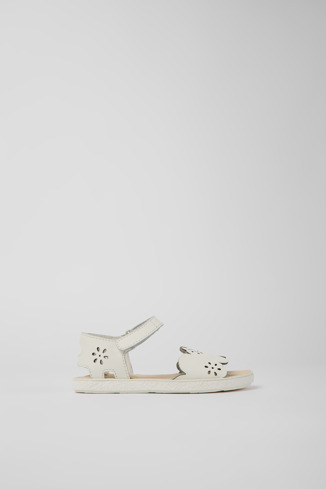 K800477-003 - Miko - White leather sandals for girls