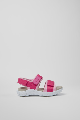 Side view of Wous Pink sandals for kids