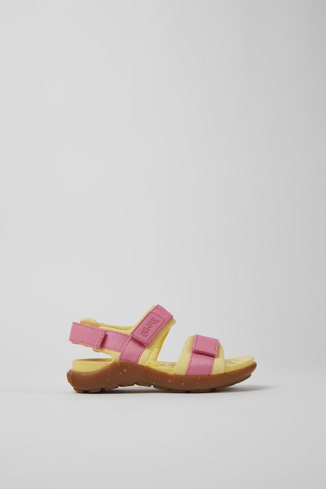 Side view of Wous Multicolored textile sandals for kids