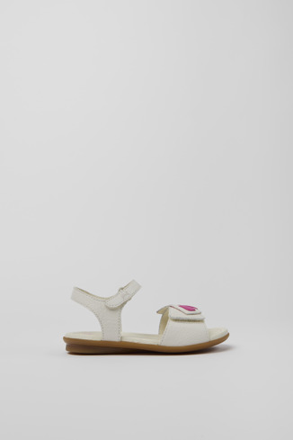 Alternative image of K800483-002 - Twins - White leather sandals for girls