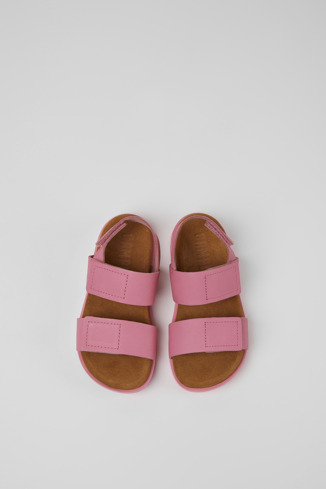 Brutus Sandal Sandálias em couro cor-de-rosa para criança