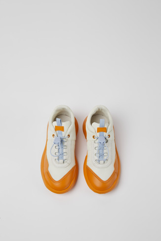 Alternative image of K800497-001 - CRCLR - White and orange sneakers for kids