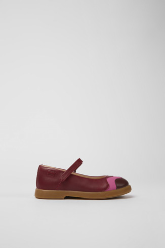 Alternative image of K800508-002 - Twins - Burgundy and pink leather Mary Jane flats