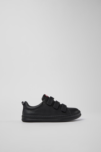 K800513-004 - Runner - Sneakers negras de piel y tejido para niños