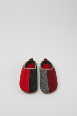 Overhead view of Twins Multicolored wool slippers