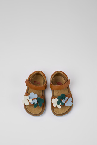 K800523-002 - Twins - Brown leather sandals for kids
