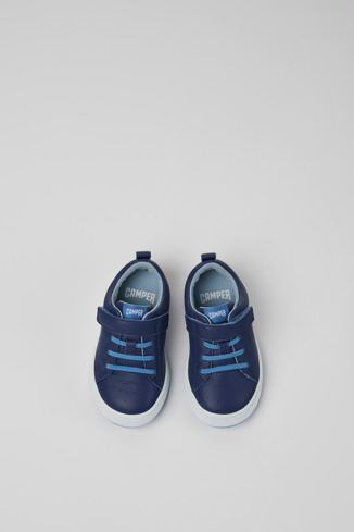 Runner Sneaker infantil de pell de color blau