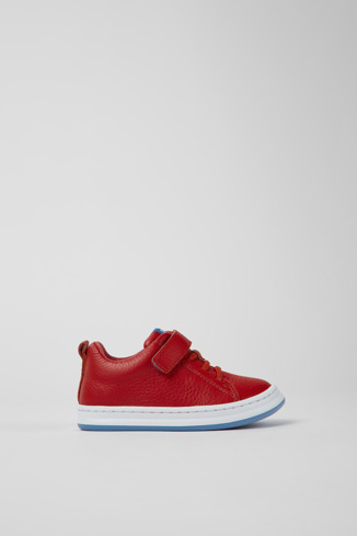 Runner Sneaker infantil de pell de color vermell