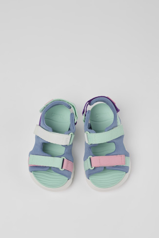 Overhead view of Twins Multicolored Textile 2-Strap Sandal