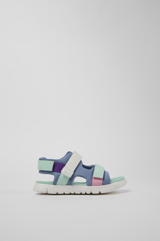 Side view of Twins Multicolored Textile 2-Strap Sandal