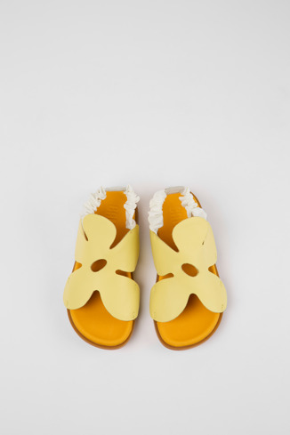Brutus Sandal Sandálias em couro amarelas castanhas para criança