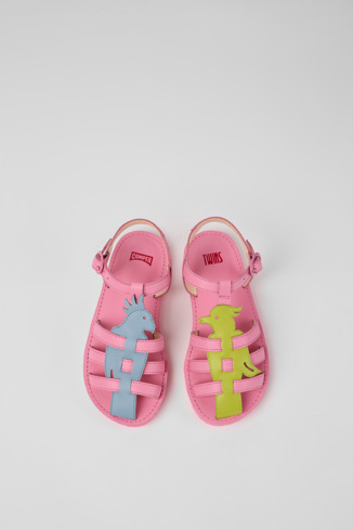 K800534-002 - Twins - Multicolored leather sandals for kids