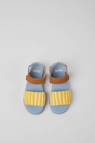 Alternative image of K800536-001 - Oruga - Multicolored textile and leather sandals for kids