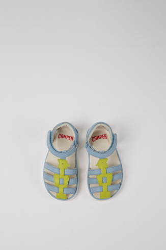 Alternative image of K800545-001 - Miko - Blue and green leather sandals for kids