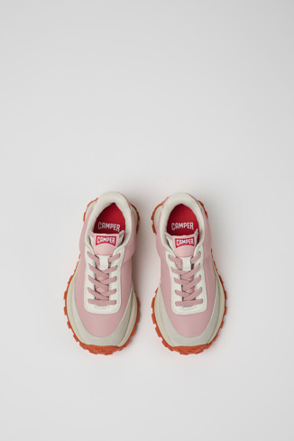 Drift Trail Roze-grijze sneaker van leer en nubuck