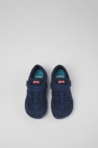Overhead view of Ergo Dark blue textile shoes for kids