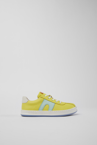 Side view of Twins Yellow Leather Sneaker