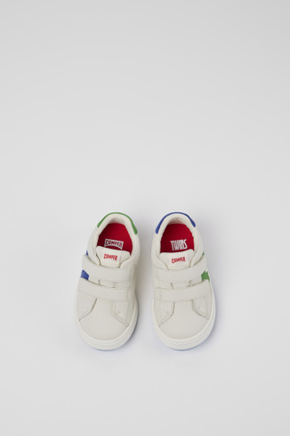 Overhead view of Twins White Leather Sneaker